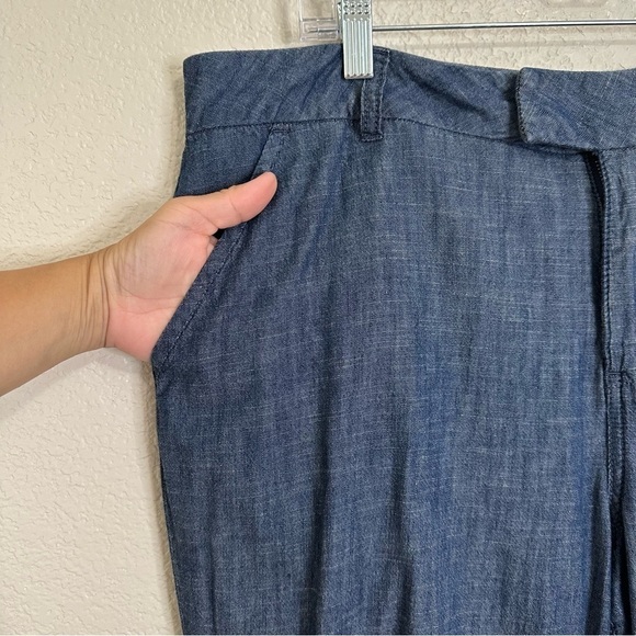 Lane Bryant Women's 100% Cotton Chambray Wide Leg Trouser Pants, Size 18 - Picture 4 of 11